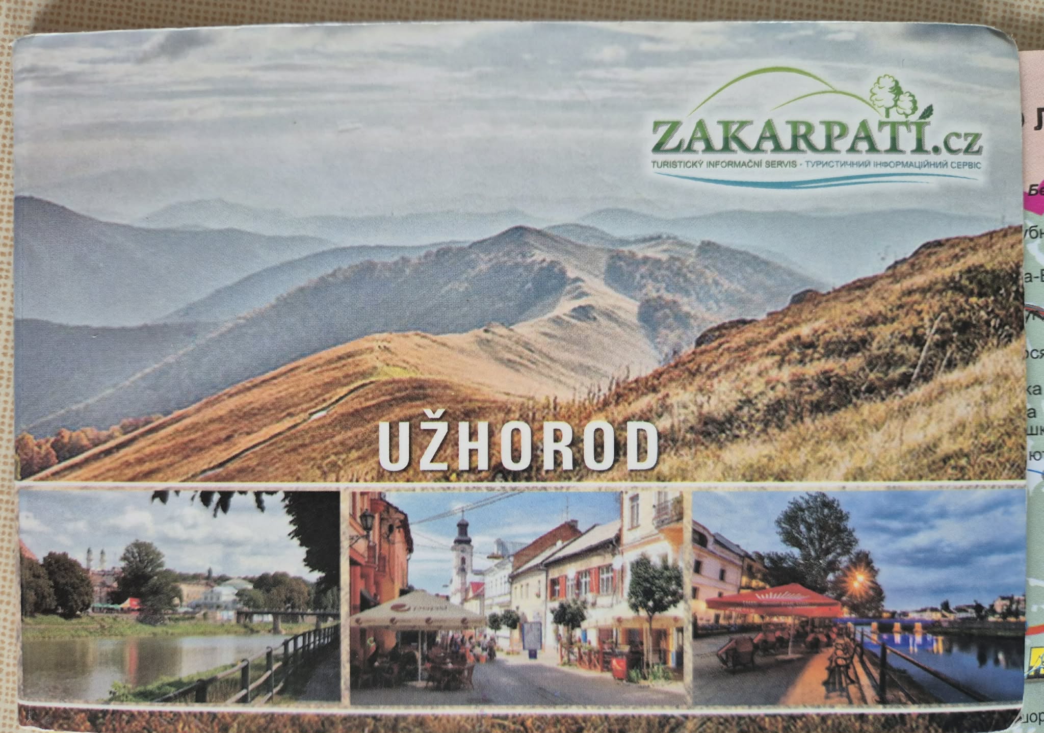 Mapa Užhorodu a Zakarpatí