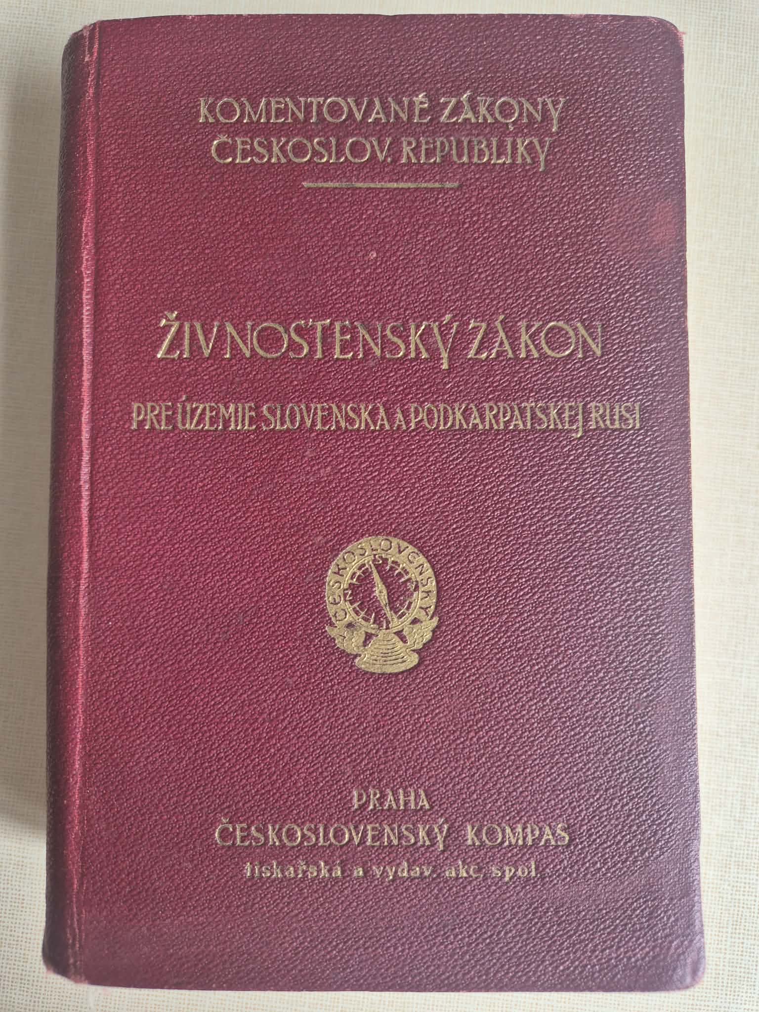 Živnostenský zákon pre územie Slovenska a Podkarpatskej Rusi