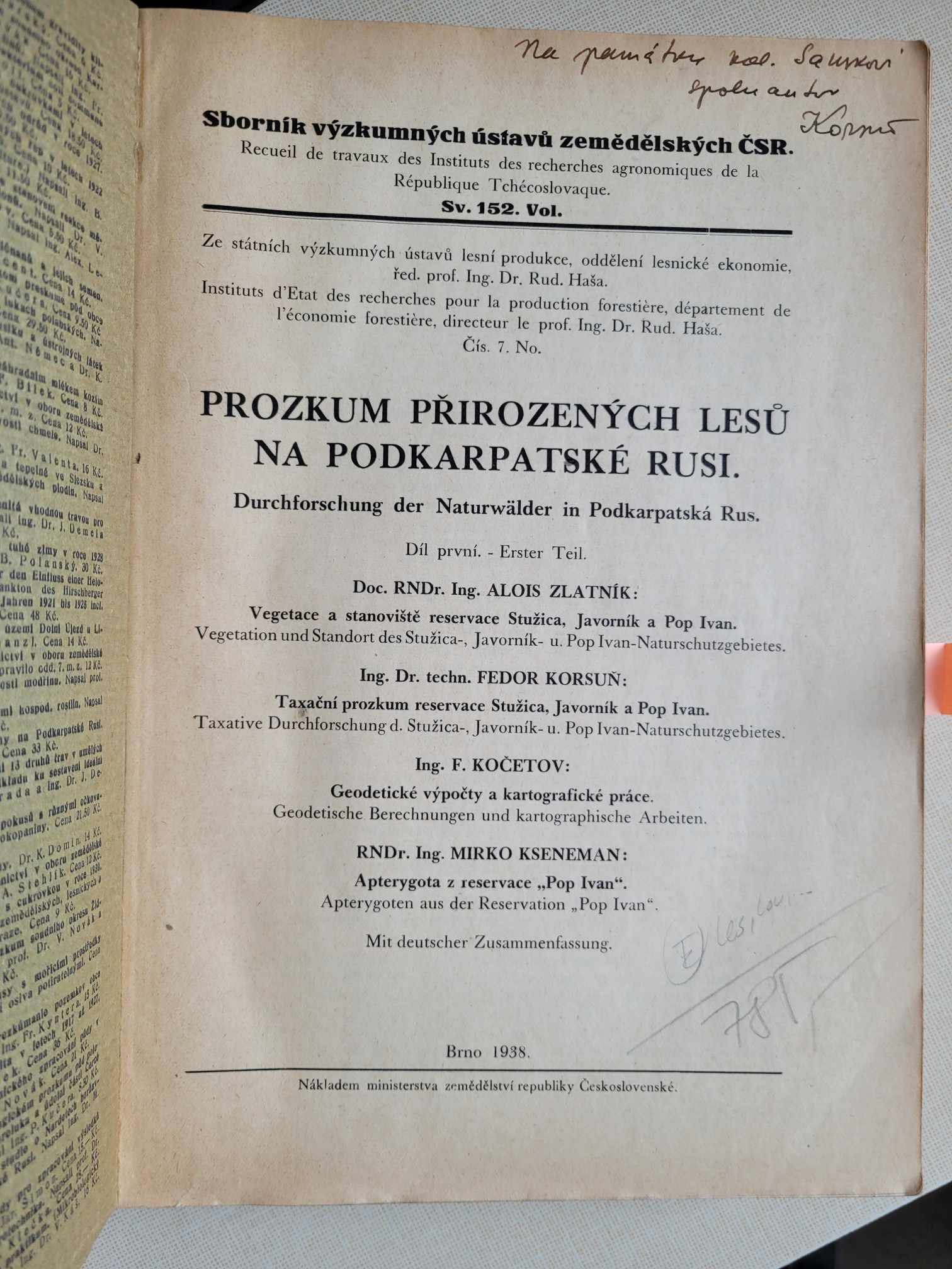 Prozkum přirozených lesů na Podkarpatské Rusi - díl I.