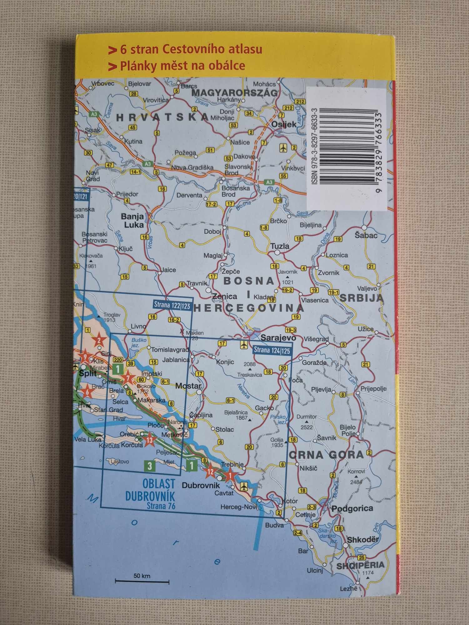 Chorvatské pobřeží s cestovním atlasem - Dalmácie