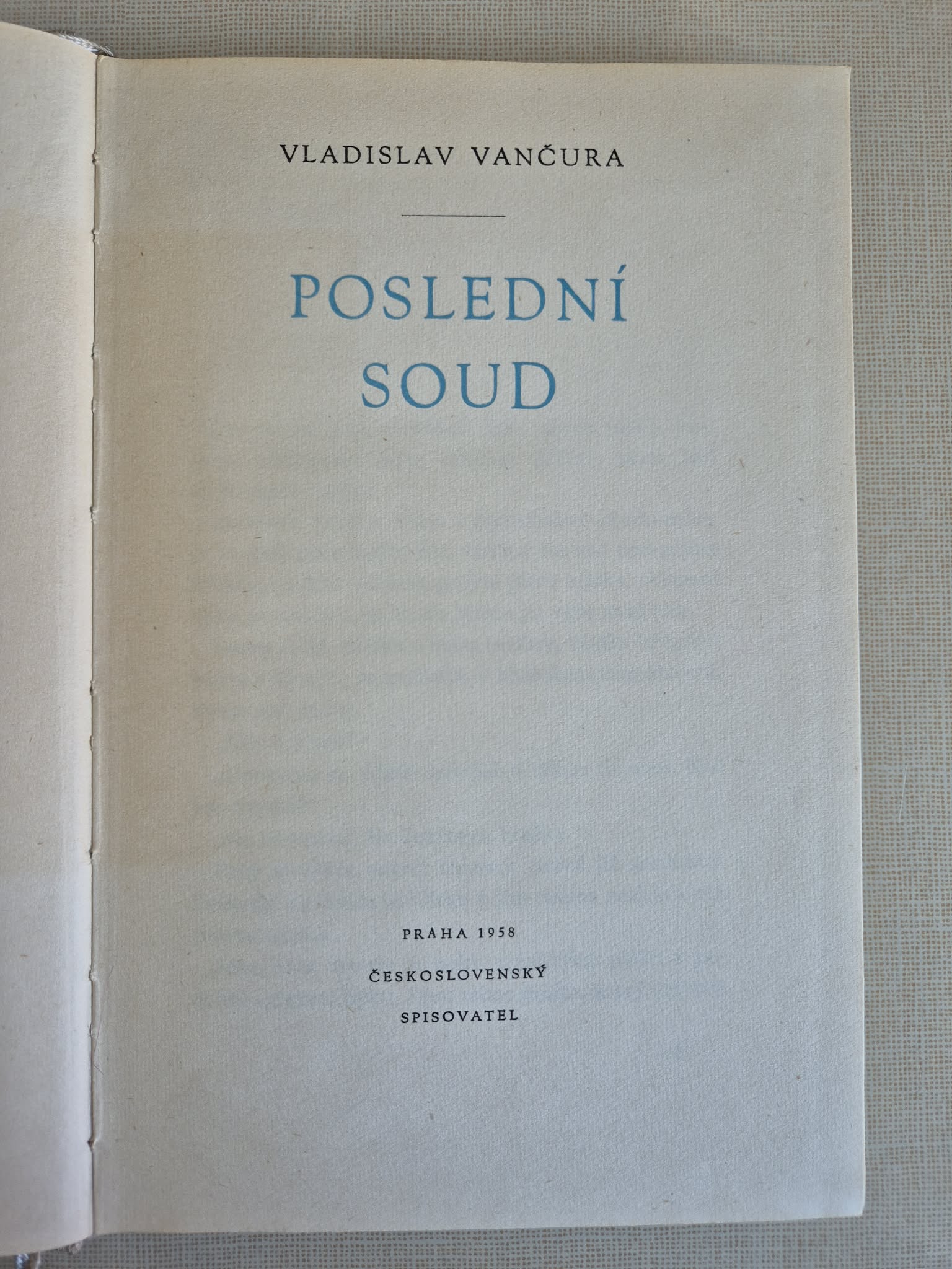 Poslední soud, Vladislav Vančura