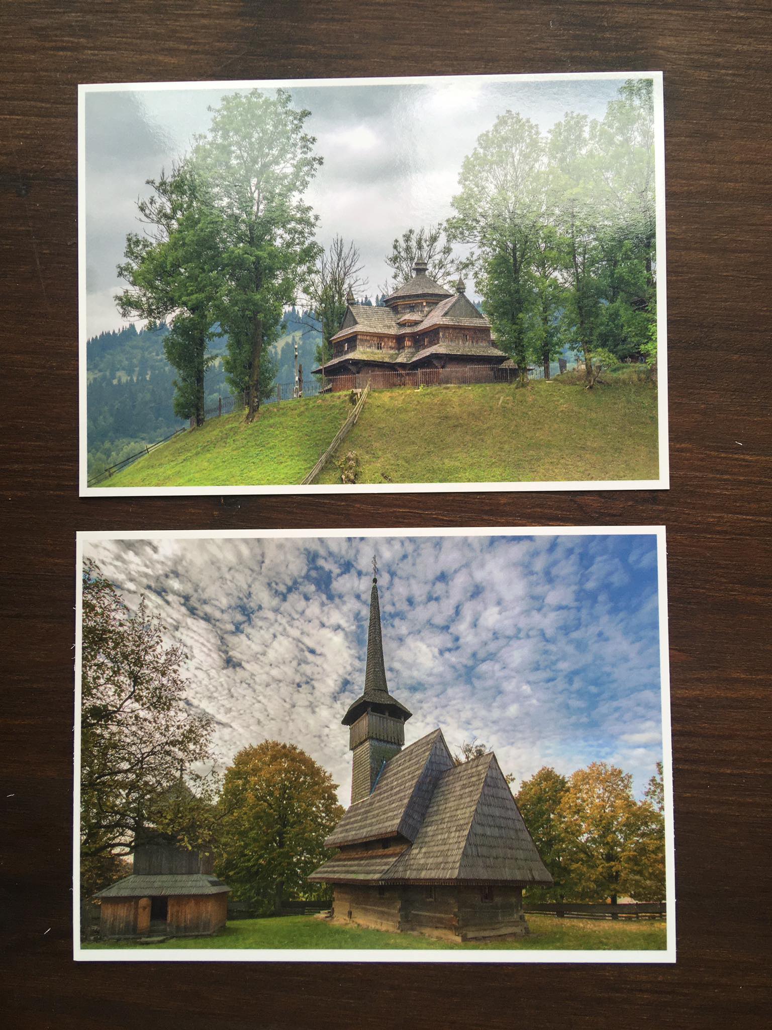Pohlednice - dřevěné kostely Zakarpatí